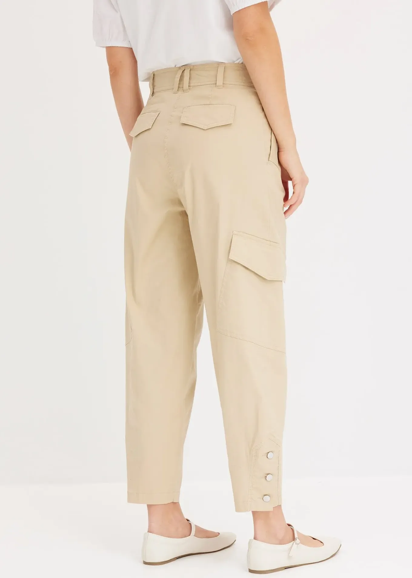 Pantalon cargo en coton extensible