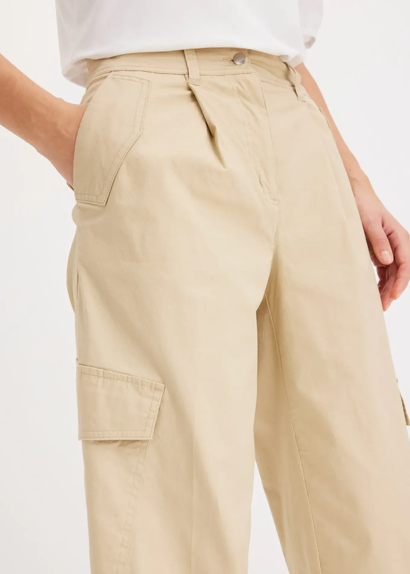 Pantalon cargo en coton extensible