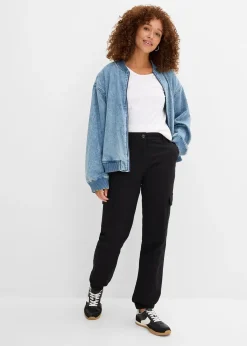 Pantalon cargo en coton extensible