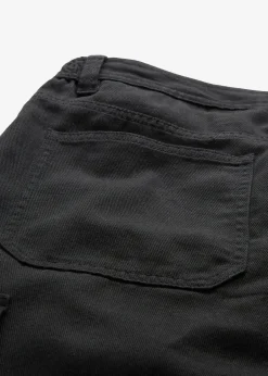 Pantalon cargo et loose à doublure chaude en flanelle et taille élastiquée, droit