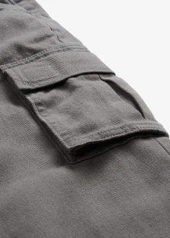 Pantalon cargo et loose à doublure chaude en flanelle et taille élastiquée, droit