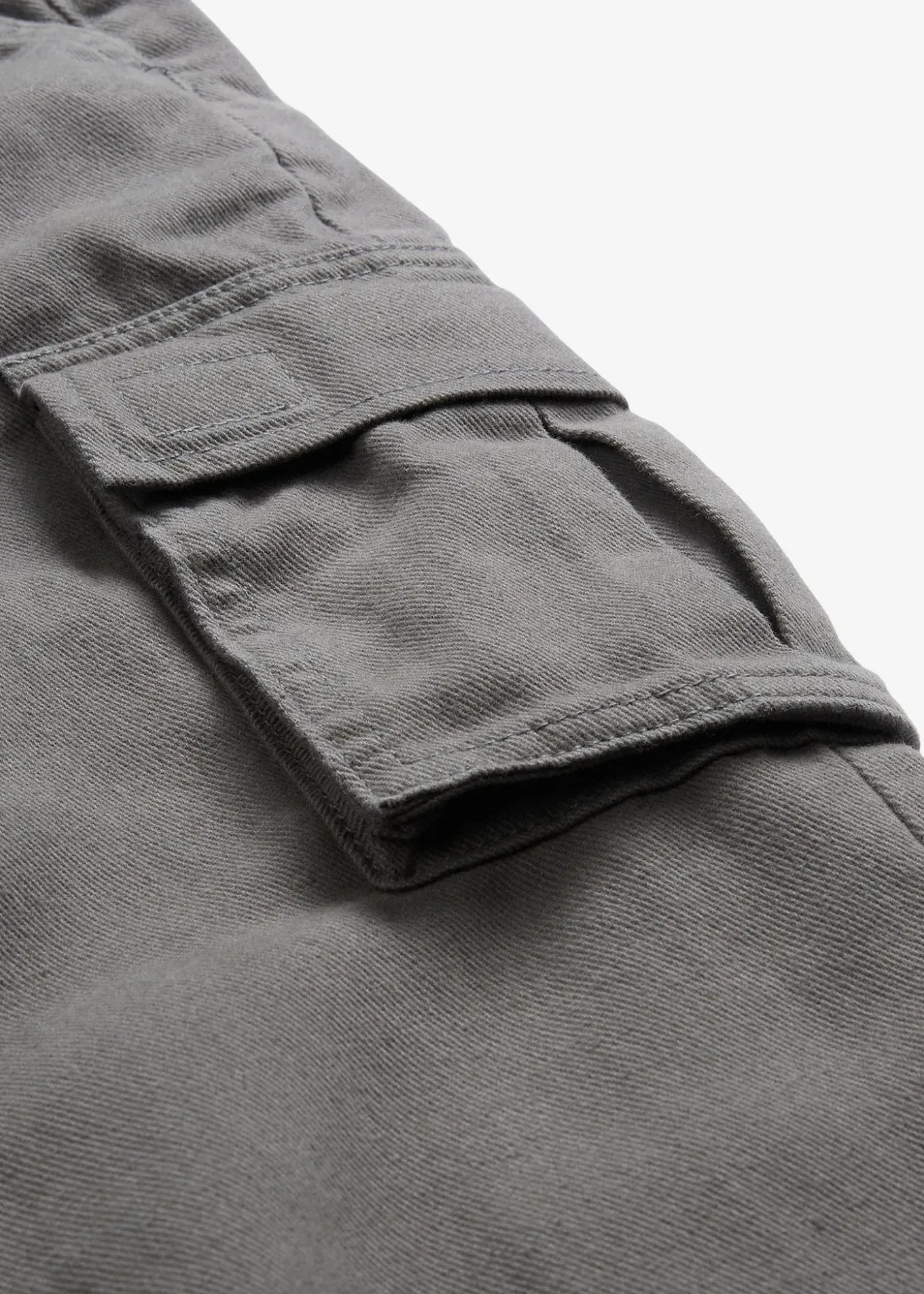Pantalon cargo et loose à doublure chaude en flanelle et taille élastiquée, droit