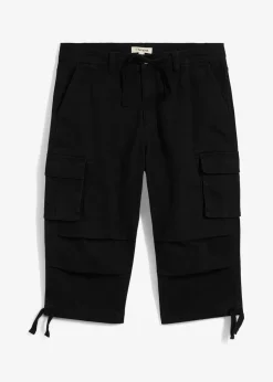 Pantalon cargo extensible et loose, longueur 3/4