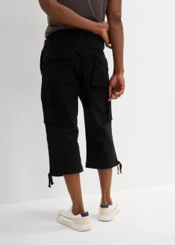 Pantalon cargo extensible et loose, longueur 3/4