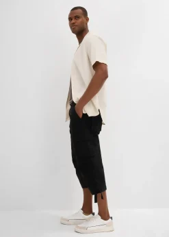 Pantalon cargo extensible et loose, longueur 3/4