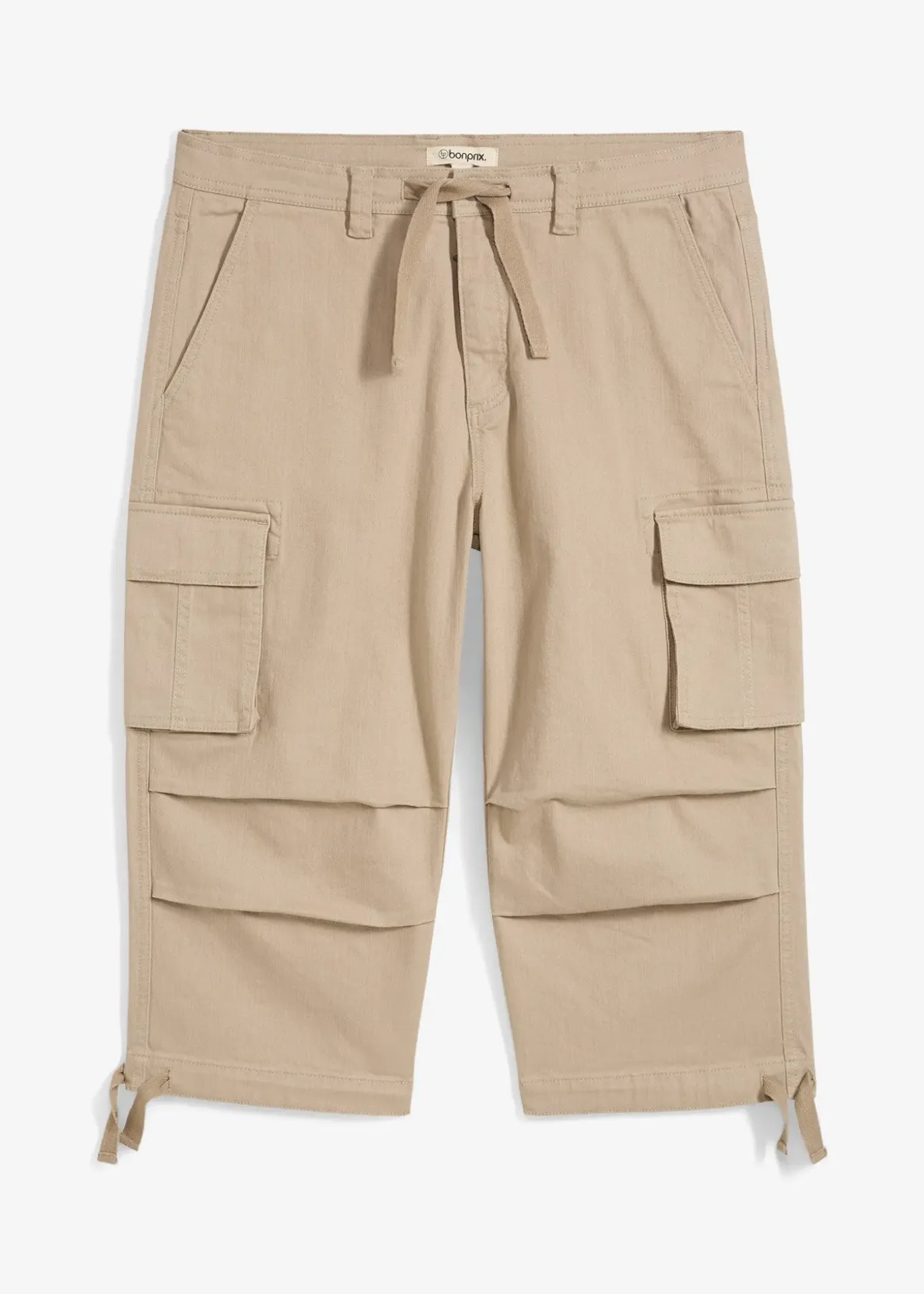 Pantalon cargo extensible et loose, longueur 3/4