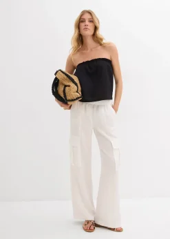 Pantalon cargo fluide en Lyocell mélangé