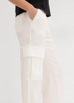Pantalon cargo fluide en Lyocell mélangé