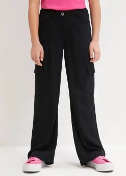 Pantalon cargo large en viscose fluide