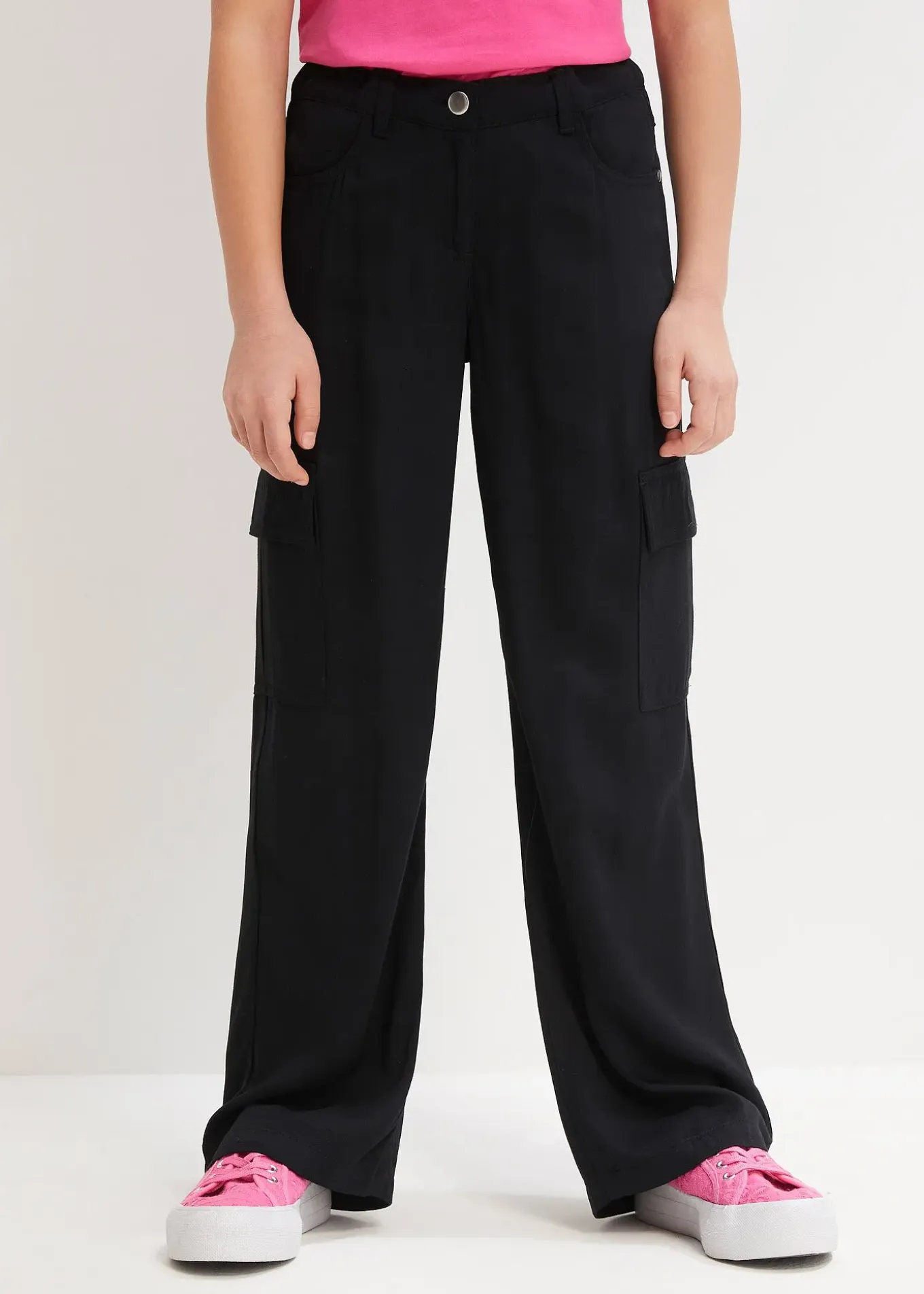 Pantalon cargo large en viscose fluide