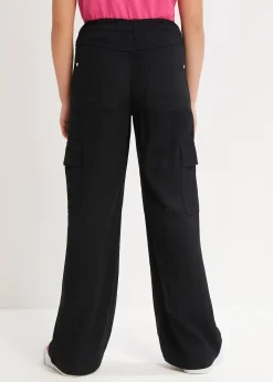 Pantalon cargo large en viscose fluide