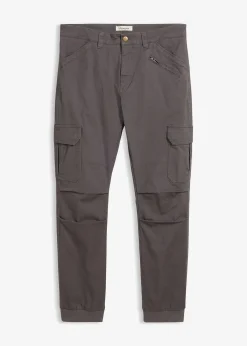 Pantalon cargo loose 100% coton, fuselé