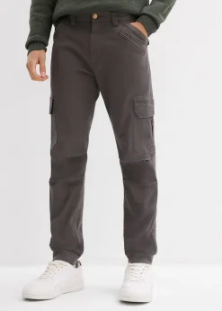 Pantalon cargo loose 100% coton, fuselé
