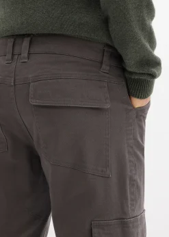 Pantalon cargo loose 100% coton, fuselé