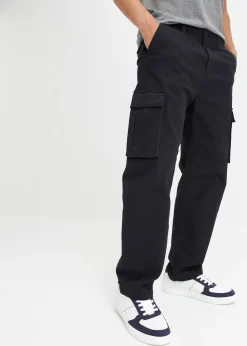 Pantalon cargo loose en coton extensible et robuste
