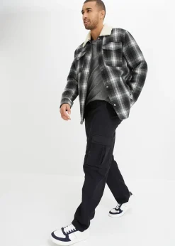 Pantalon cargo loose en coton extensible et robuste