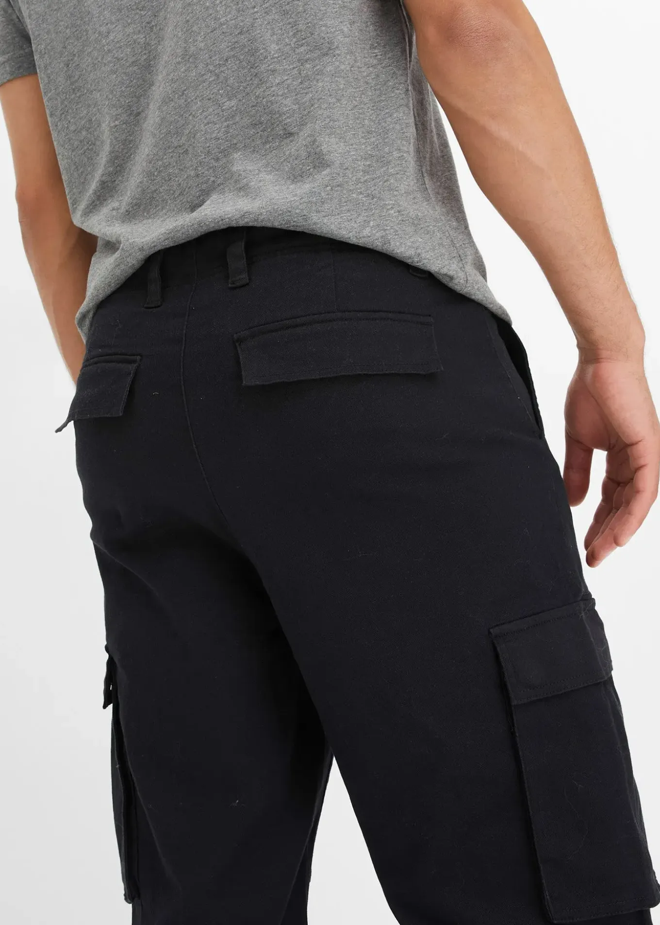 Pantalon cargo loose en coton extensible et robuste