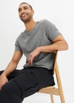 Pantalon cargo loose en coton extensible et robuste