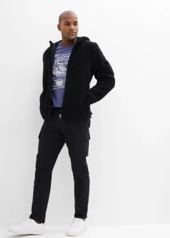 Pantalon cargo regular en coton extensible et robuste, droit