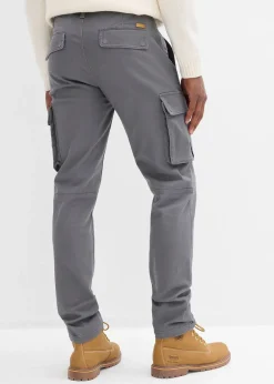 Pantalon cargo regular en coton extensible et robuste, droit