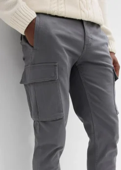 Pantalon cargo regular en coton extensible et robuste, droit