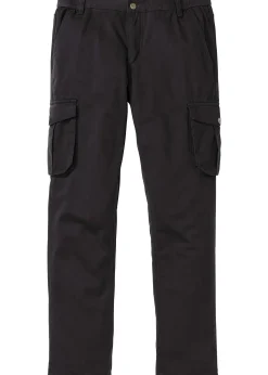 Pantalon cargo regular et droit, taille élastiquée