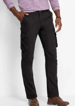 Pantalon cargo regular et droit, taille élastiquée