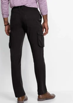 Pantalon cargo regular et droit, taille élastiquée