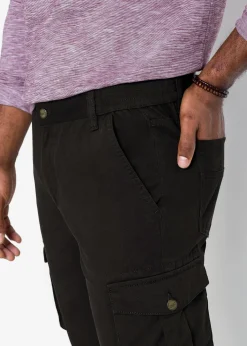 Pantalon cargo regular et droit, taille élastiquée