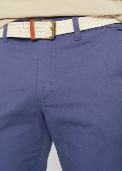 Pantalon chino droit avec taille élastique et ceinture, regular