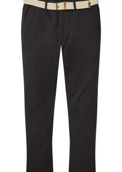 Pantalon chino droit avec taille élastique et ceinture, regular