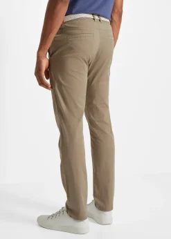 Pantalon chino droit avec taille élastique et ceinture, regular