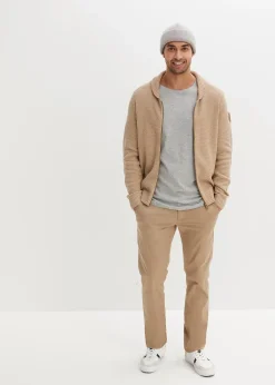 Pantalon chino droit avec taille élastique et ceinture, regular