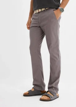 Pantalon chino droit avec taille élastique et ceinture, regular