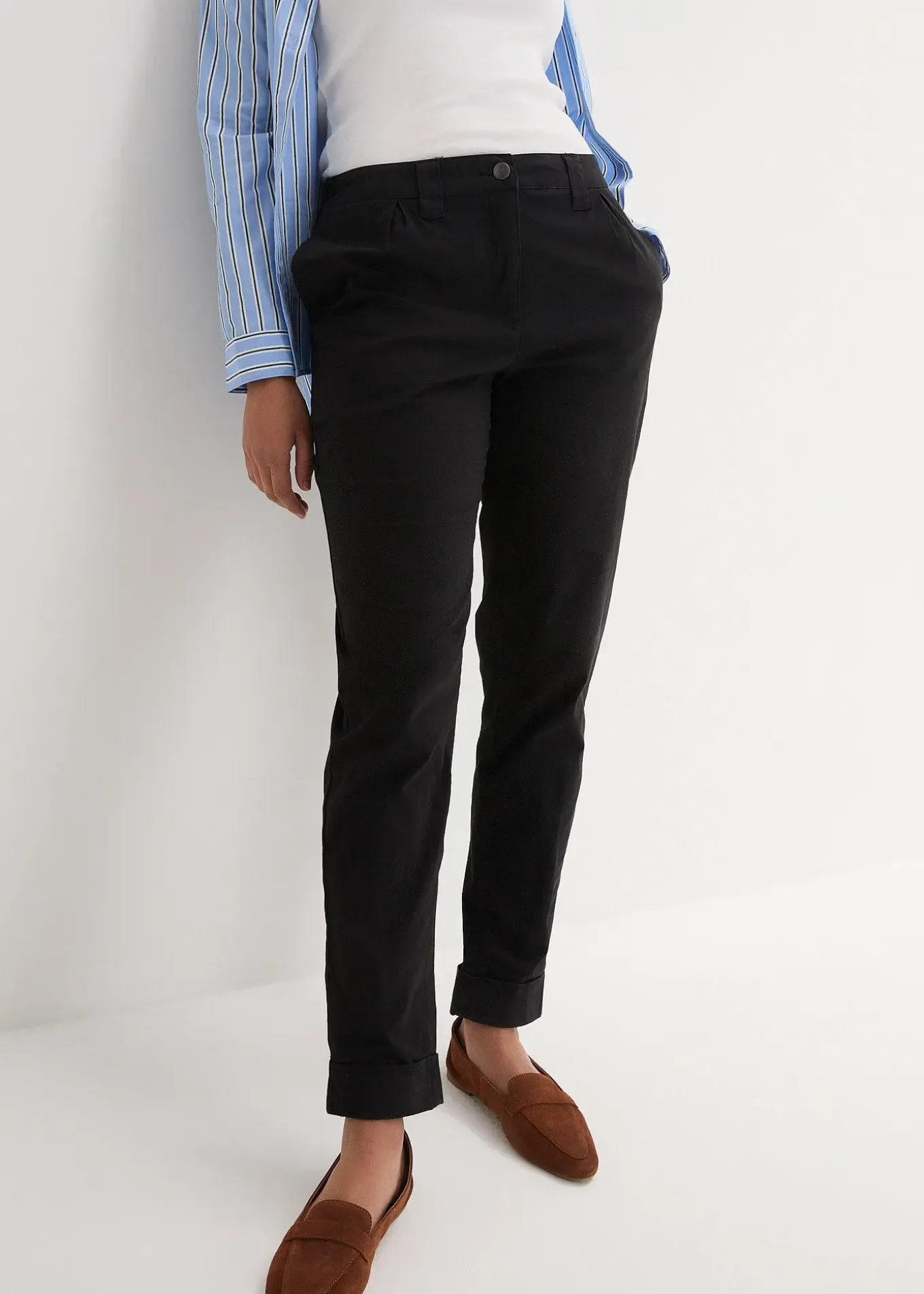 Pantalon chino en coton, longueur cheville