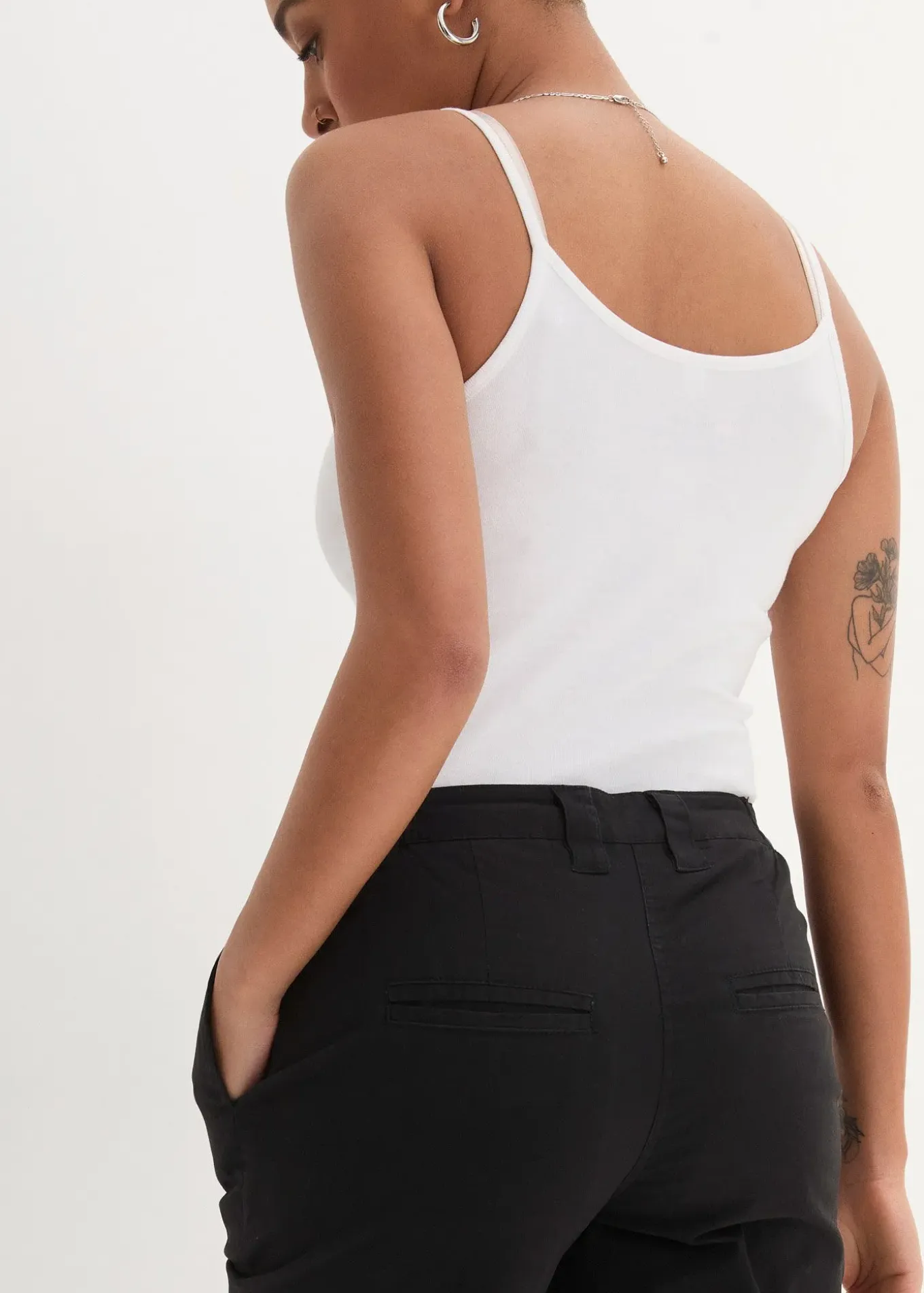 Pantalon chino en coton, longueur cheville