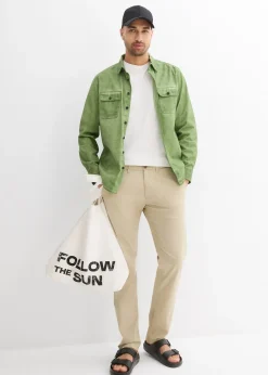 Pantalon chino extensible regular, coupe droite