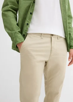 Pantalon chino extensible regular, coupe droite