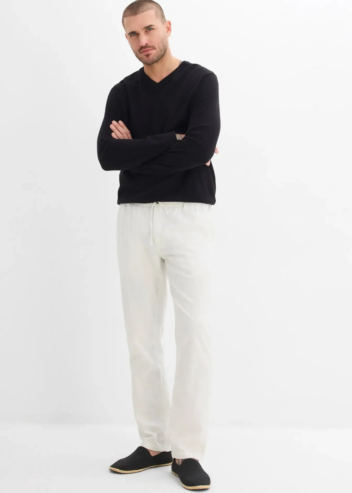 Pantalon chino léger, regular, droit