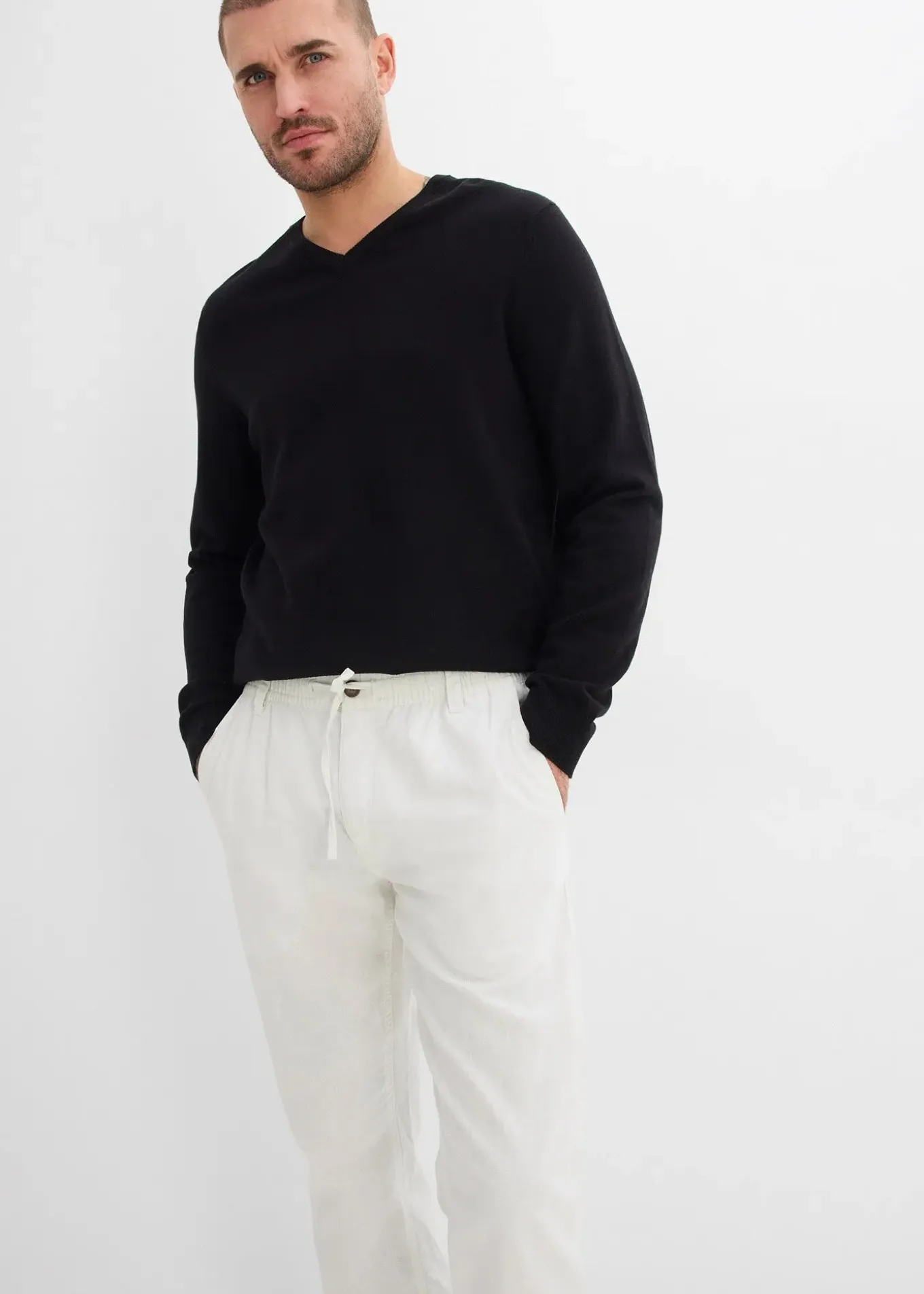 Pantalon chino léger, regular, droit