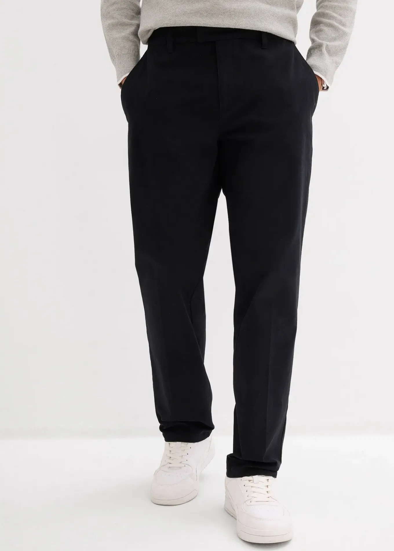 Pantalon chino loose 100% coton, taille élastiquée