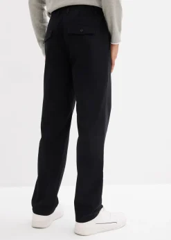 Pantalon chino loose 100% coton, taille élastiquée