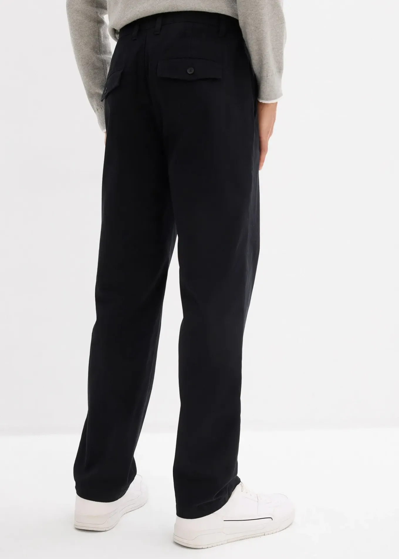 Pantalon chino loose 100% coton, taille élastiquée