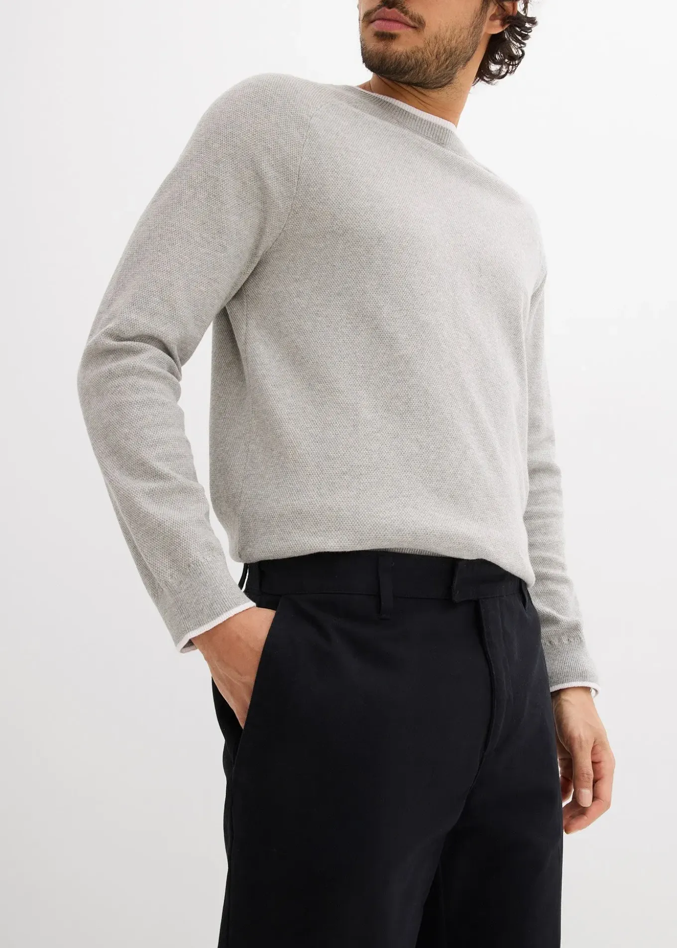 Pantalon chino loose 100% coton, taille élastiquée