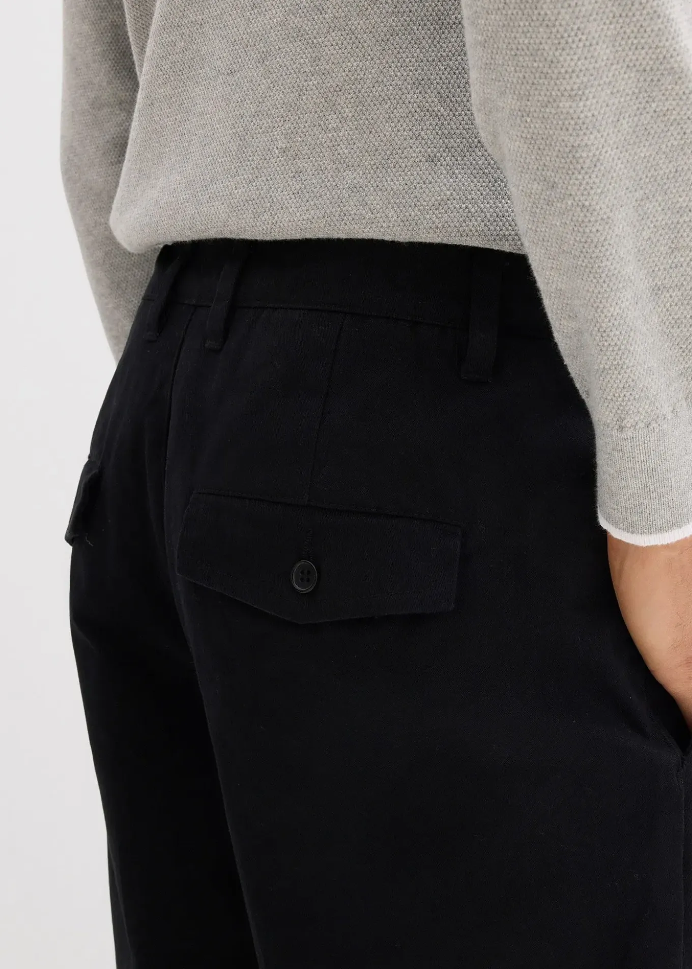 Pantalon chino loose 100% coton, taille élastiquée