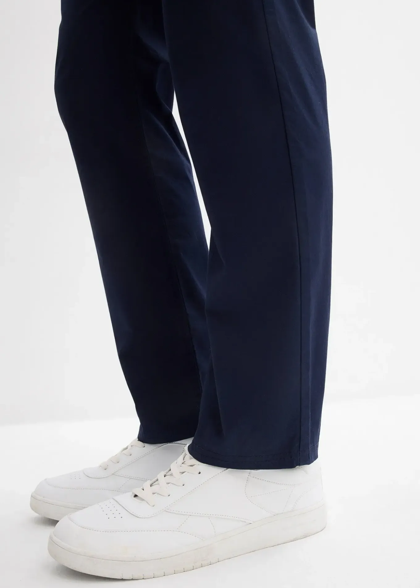 Pantalon chino regular avec ceinture, taille élastiquée, droit