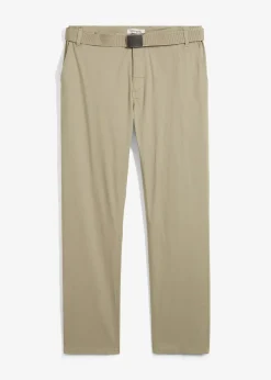 Pantalon chino regular avec ceinture, taille élastiquée, droit
