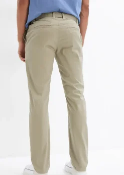 Pantalon chino regular avec ceinture, taille élastiquée, droit