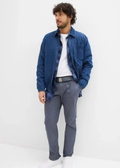 Pantalon chino regular avec ceinture, taille élastiquée, droit