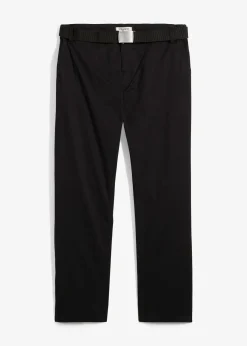 Pantalon chino regular avec ceinture, taille élastiquée, droit
